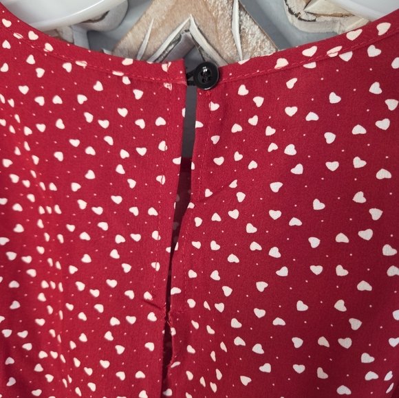 Valentine Date Night Red Heart Dress Size L - Picture 3 of 6